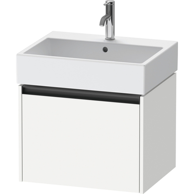 Duravit Ketho.2 Wastafelonderbouwkast - met 1 lade - 58.4x46x44cm - met greep antraciet - wit mat