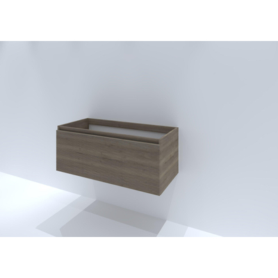 HR badmeubelen Matrix Wastafelonderkast - 100x44.8x40cm - 3D-front - 1 lade - greeploos met greeplijst - charleston