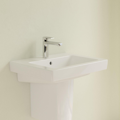 Villeroy & Boch Subway 2.0 wastafel - 55x47cm - 1 kraangat - met overloop - White Alpine (glans wit)