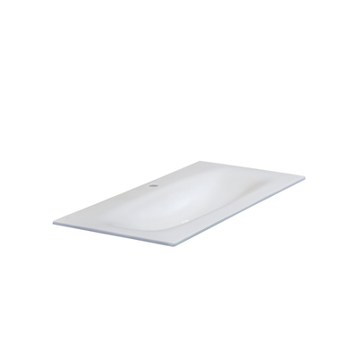 HR Badmeubelen Picasso Lavabo en céramique 101x46x1.2cm avec 1 trou de robinet blanc mat