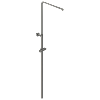 IVY Bond Ensemble de douche de pluie - apparent - douche de tête slim 30 cm - douchette bâton Finition métal noir brossé PVD