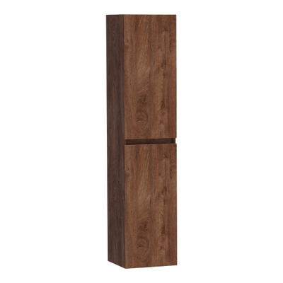 BRAUER Joy Armoire de salle de bains - 160x35x35cm - 2 portes - sans poignées - ouvrant à gauche ou à droite - Forest Cacao
