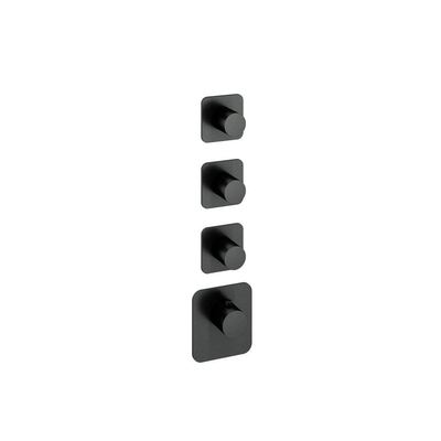 Hotbath Gal Afbouwdeel - voor Highflow Thermostaat - met 3 stopkranen - PVD - geborsteld gunmetal (antraciet)