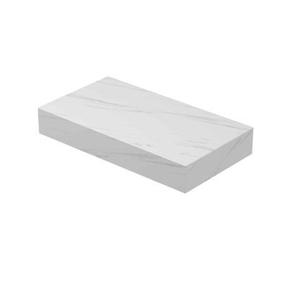 INK Blocq Plateau de lavabo - 40x22x6cm - suspendu - sans découpe - céramique Calacatta mat