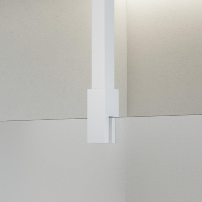 FortiFura Galeria Douche à l'italienne - 70x200cm - Verre dépoli - Bras plafond - Blanc mat
