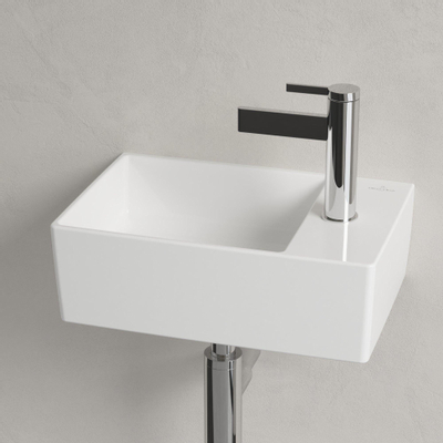 Villeroy & Boch memento 2.0 fontein - 40x26cm - 1 kraangat - zonder overloop CeramicPlus - White Alpine (glans wit)