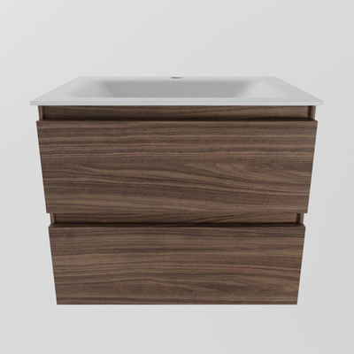 Mondiaz Aivy badmeubelset - 60x45x50cm - 1 kraangat - 1 wasbak talc Solid surface - Midden - 2 lades - Met spiegel - Melamine Mocha