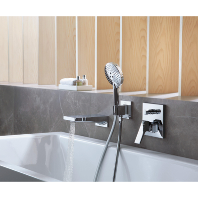 Hansgrohe Metropol Ensemble de couverture robinet de baignoire poignée à béquille avec combinaison de sécurité chrome