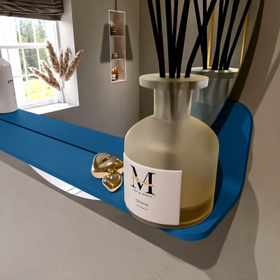 Mondiaz SPOT Miroir de salle de bains - rond 70cm - tablette de miroir - couleur Jeans