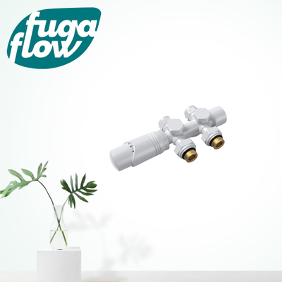 FugaFlow Eccelente Acces Kit de raccordement radiateur universel droit et angle droit blanc mat