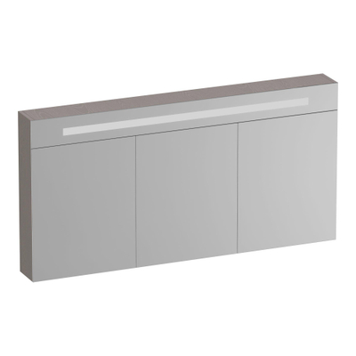 BRAUER Promise Deluxe armoire de toilette - 140x70x15cm - avec éclairage 3 portes miroir doubles - Bois Grège