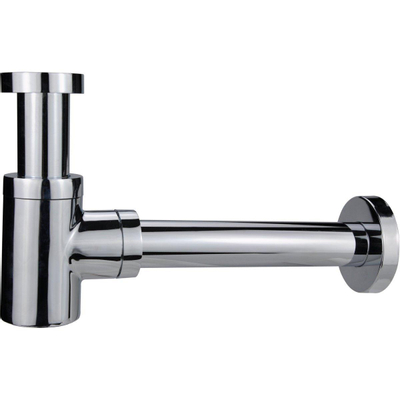 Fortifura Calvi Fonteinkraanset - staande fonteinkraan - laag - always open plug - design sifon - Chroom