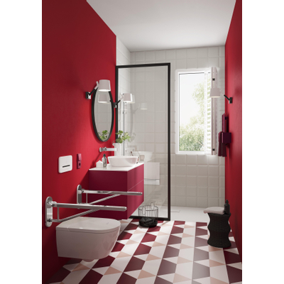 Villeroy & Boch Vicare siège de douche rabattable + fonction softclose aluminium blanc