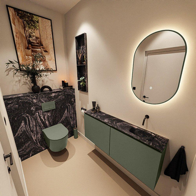 MONDIAZ TURE-DLUX 120cm toiletmeubel Army. EDEN wastafel Lava positie rechts. Zonder kraangat.