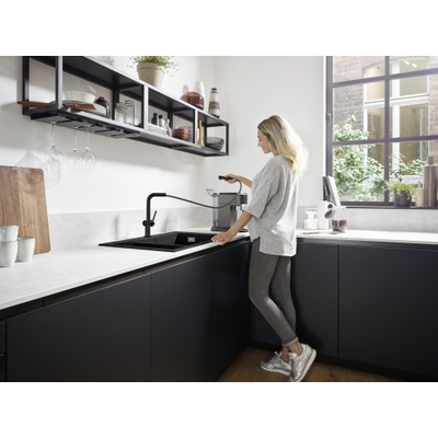 Hansgrohe Talis m54 - 1 greeps keukenmkr - 270 met uittrekbare uitloop - mat zwart