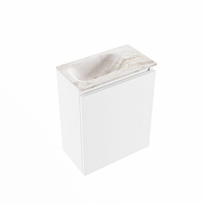 MONDIAZ TURE-DLUX 40cm toiletmeubel Talc. EDEN wastafel Frappe positie links. Zonder kraangat.