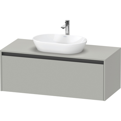 Duravit Ketho 2 meuble sous-lavabo avec plan console inclus avec 1 tiroir 120x55x45.9cm avec poignée anthracite gris béton mat
