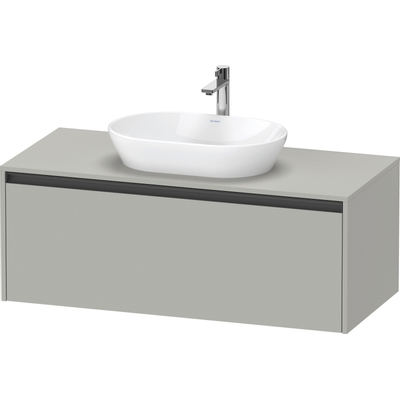 Duravit ketho 2 meuble sous lavabo avec plaque de console avec 1 tiroir 120x55x45.9cm avec poignée anthracite béton gris mat
