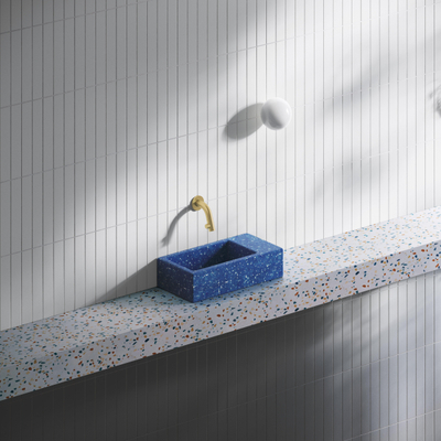 Clou Flush 3 lave-main - 36x18cm - droite - PE recyclé - Marine minuit