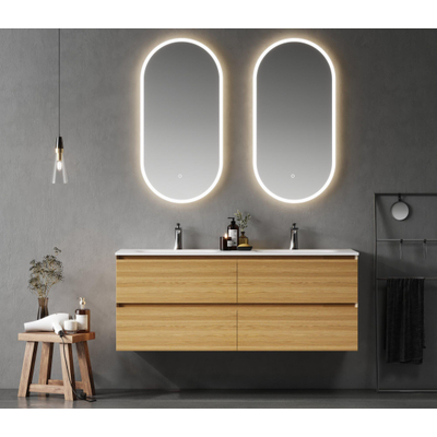 Saniclass Terra Wastafelonderkast - 140cm - 4 lades - sandwood