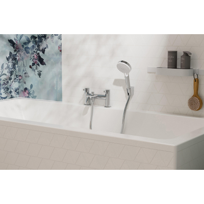 Hansgrohe Zesis mitigeur bain sur gorge - deux poignées - avec douchette - chromé