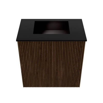 Mondiaz JOYA 40cm toiletmeubel - kleur Walnut - Wastafel FAYE positie Midden Zonder kraangat kleur Urban.
