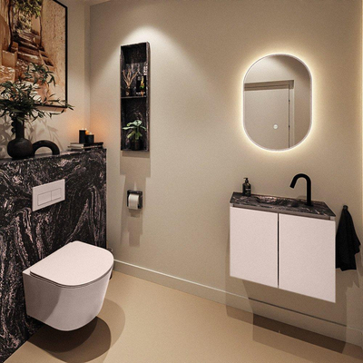 MONDIAZ TURE-DLUX meuble de toilette 60 cm Rosee. Lavabo EDEN Lava position centrale. Avec 1 trou de robinet.