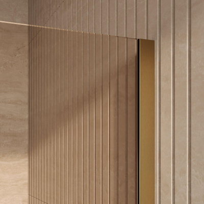 BRAUER Orion Inloopdouche - 90x200cm - brons glas - glascoating - PVD - Geborsteld Goud