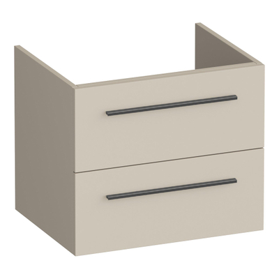 BRAUER Trust meuble de salle de bains sous-lavabo 60 sans poignées rapportées 2 tiroirs à fermeture douce et 1 découpe pour siphon - beige mat