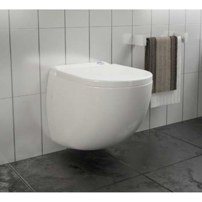 GO by Van Marcke WC suspendu – avec broyeur intégré – chasse 2/4 litres – avec abattant – blanc brillant