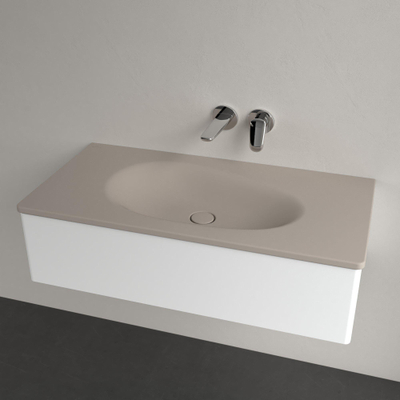 Villeroy & Boch Antao Vasque à poser sur meuble - 100 x 50 x 15 cm - Almond CeramicPlus - sans trop-plein