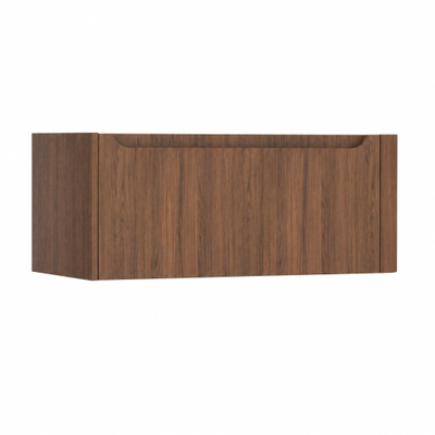 H&R Badmeubelen Juice Wastafelonderkast - 100x45x40cm - rechterhoek afgerond - 1 lade - geïntegreerde greep - Dark oak