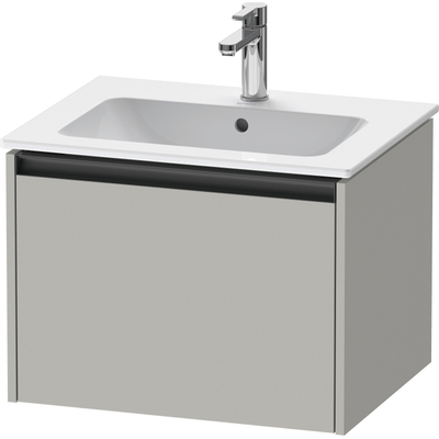 Duravit Ketho.2 Wastafelonderbouwkast - met 1 lade - 61x48x44cm - met greep antraciet - betongrijs mat