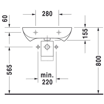 Duravit D Code Vital Lavabo 60x55cm avec 1 trou pour robinetterie sans trop plein Blanc