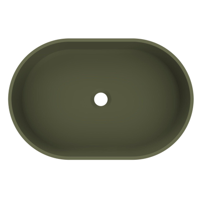 Arcqua Case vasque - 55x36cm - Ovale - Marbre coulé Mat vert