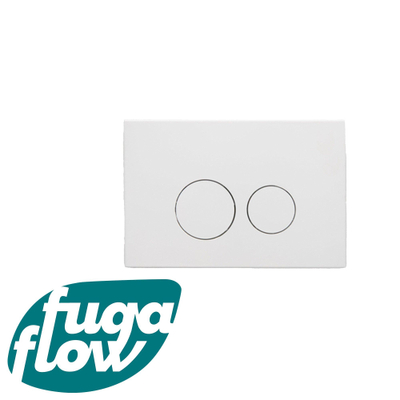 FugaFlow Metal Plaque de commande - pour réservoir Geberit UP320 - 24.4x16.2cm - dualflush - boutons ronds - métal - Blanc mat