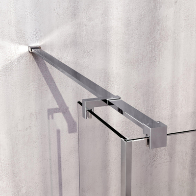BRAUER Oblivion Douche à l'italienne - 90x200cm - paroi latérale 30cm - revêtement verre - verre clair - Chrome