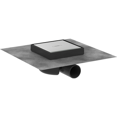 Hansgrohe RainDrain Spot Bonde de douche - 15x15cm - face arrière carrelable - brushed stainless steel