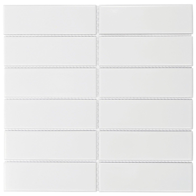 La mosaïque Mosaic Factory Barcelona - 29,1x29,7cm - carrelage mural - Rectangulaire - Porcelaine Blanc Brillant