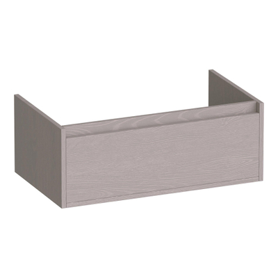 BRAUER Hope wastafelonderkast - 80x30x45.5cm - 1 softclose lade greeploos - 1 sifon uitsparing - Timber Greige