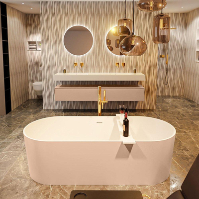 MONDIAZ HOLM Baignoire autoportante - 180x85cm - couleur Plata / Talc