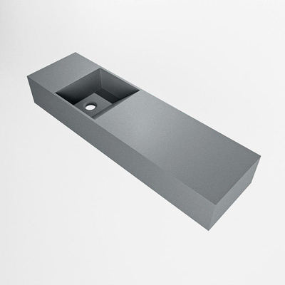 Mondiaz TYNE Fontaine - 80x23x12cm - lavabo gauche - sans trous de robinet - solid surface - Plata