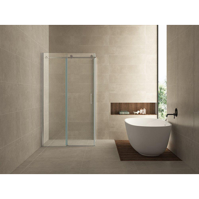 Wiesbaden Pared Porte de douche avec paroi 80x120x200cm chrome verre 8mm NANO