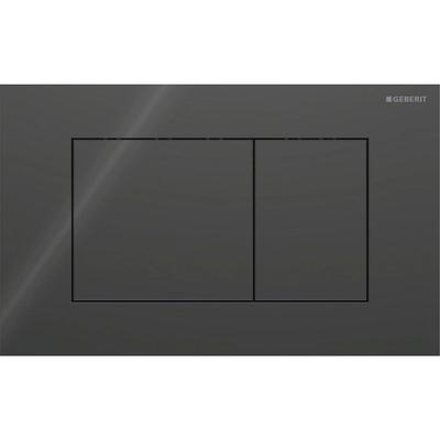 Geberit Sigma40 bedieningsplaat - 2-toets spoeling - extra dun - vierkante knoppen - glas - glans zwart
