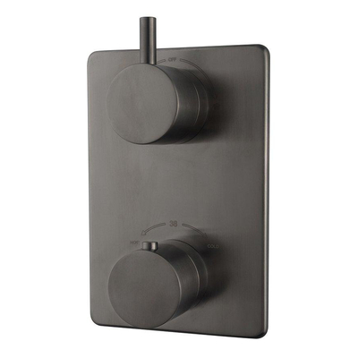 Wiesbaden Caral Ensemble de finition thermostat encastré 2 voies gunmetal PVD