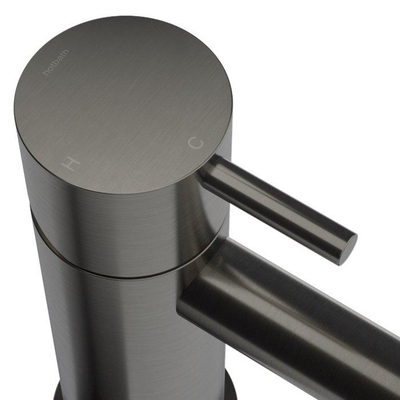 Hotbath Cobber mitigeur de lavabo bas avec bec courbé sans vidage fer vieilli