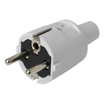 ABL Connectivity Fiche éctrique avec terre de protection IP20 droit RAL7035 gris