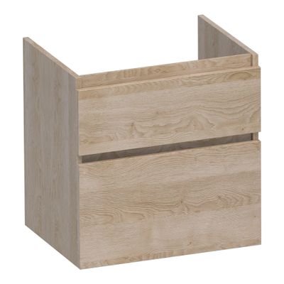 BRAUER Delight meuble sous lavabo - 60x46x60cm - 2 tiroirs softclose - sans poignée - 1 découpe pour le siphon - Sunlit