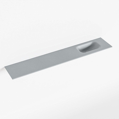 Mondiaz EDEN Lavabo - 120x23x0.9cm - vasque droite - sans trous de robinet - pour meuble de toilettes - solid surface - plata