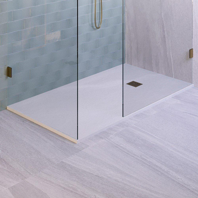 BRAUER Asteroid Receveur de douche 90x180 incl. antidérapant et antibactérien marbre minéral blanc mat